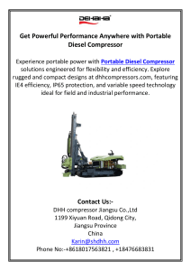 Get Powerful Performance Anywhere with Portable Diesel Compressor