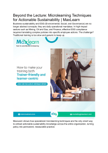 Microlearning for Sustainability: Actionable ESG Techniques