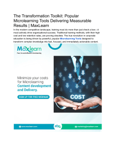 The Transformation Toolkit  Popular Microlearning Tools Delivering Measurable Results   MaxLearn