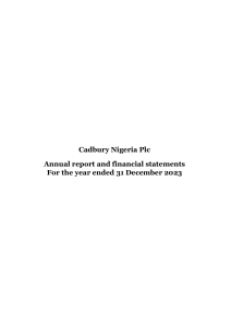 Cadbury Nigeria Plc Annual Report 2023: Financial Statements & Highlights