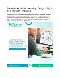 Create Impactful Microlearning  Design It Right from the Start   MaxLearn