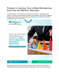Precision in Learning  How to Make Microlearning Error-Free and Effective   MaxLearn
