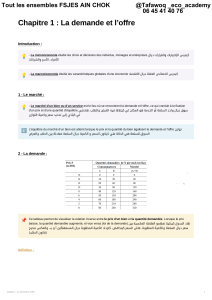 resume Micro Chapitre 1 la demande et l'offre