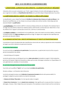 Classification des droits : Cours de droit patrimonial et extrapatrimonial