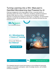 MaxLearn: Gamified Microlearning App Powered by AI