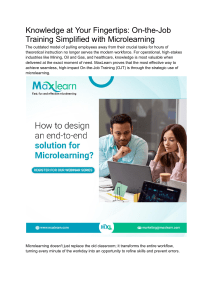 Microlearning for On-the-Job Training: MaxLearn Solution