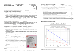 Interrogation Physique-Chimie Première Générale
