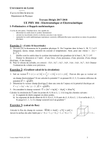 PHY 104: Exercices d'Électrostatique et Électrocinétique - Université de Lomé