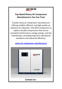 Top-Rated Rotary Air Compressor Manufacturers You Can Trust