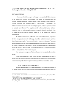 L'être comme langage chez Gadamer : herméneutique et tournant linguistique