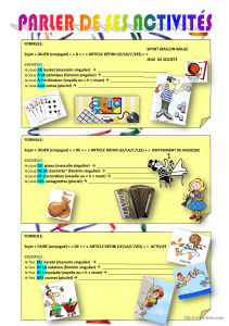 Grammaire française : JOUER à/de, FAIRE de + activités (exercices)
