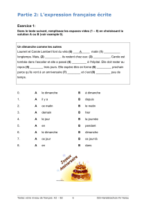 Exercice du niveau de Francais