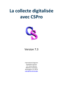 Formation CSPro 7.3: Collecte de Données Digitalisée & CAPI