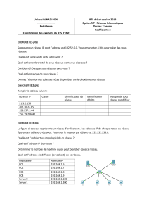 BTS d'état 2019 RIT : Examen Réseaux Informatiques - Université NAZI BONI