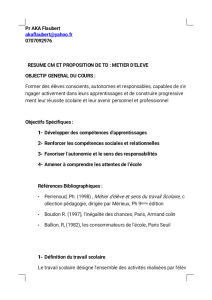 Résumé de cours : Métier d'élève - Objectifs et références