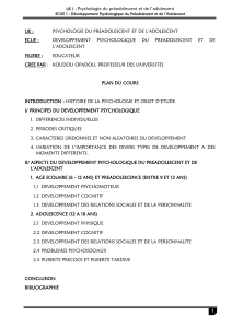 Psychologie Pré-ado & Ado: Plan de Cours pour Educateurs