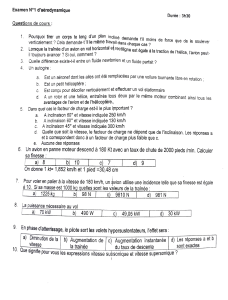 Examen d'Aérodynamique N°1 - Questions de Cours et Exercices