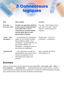 Connecteurs Logiques Français : D'un côté, Ainsi, Autrement dit