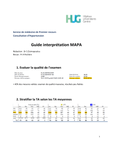Guide d'interprétation MAPA: HTA, rythme circadien, labilité tensionnelle