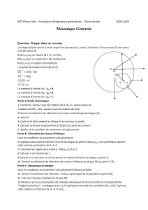 Mécanique Générale: Exercice Disque dans un Cerceau - IMT Mines Alès