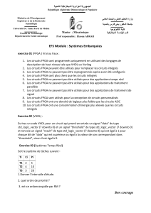 Exercices Systèmes Embarqués: FPGA, VHDL, Temps Réel - Master Mécatronique