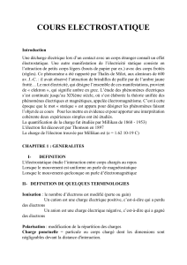 Cours d'Électrostatique : Principes Fondamentaux et Structure de la Matière