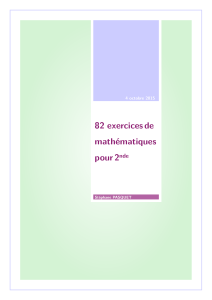 82 Exercices de Mathématiques pour la Seconde (2nde) - Stéphane Pasquet