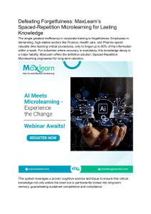 Defeating Forgetfulness  MaxLearn’s Spaced-Repetition Microlearning for Lasting Knowledge