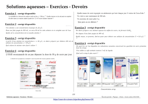 solutions aqueuses exercices