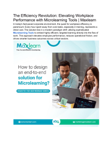 Microlearning for Workplace Efficiency: A Revolution