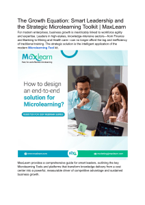 The Growth Equation  Smart Leadership and the Strategic Microlearning Toolkit   MaxLearn