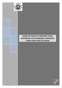 Syllabus Fiscalité DESCOGEF UCAD : Cours et Gestion Fiscale