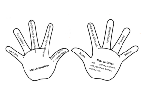 Classes de mots en fran&ccedil;ais : diagramme grammatical