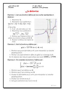 Exercices de Dérivation - Mathématiques 2ème Bac SMA - Lycée Sidi O Sidi