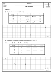 Exercice sur les vecteurs : Représentation et calculs graphiques