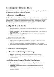 Scoping Th&egrave;se: Caprins Kirdimi, Morpho-biom&eacute;trie & Zootechnie Tchad