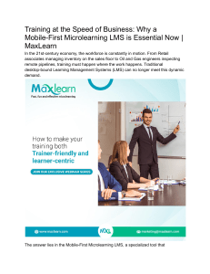 Training at the Speed of Business  Why a Mobile-First Microlearning LMS is Essential Now