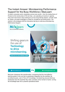 The Instant Answer  Microlearning Performance Support for the Busy Workforce   MaxLearn