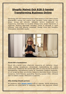 Shopify Malm&ouml; Och B2B E