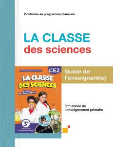 Guide Enseignant CE2 Sciences - Programme Marocain | La Classe des Sciences