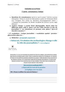 Évaluation : La Presse et l'évolution des médias
