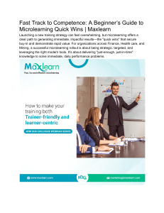 Fast Track to Competence  A Beginner’s Guide to Microlearning Quick Wins   Maxlearn