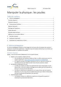 Physique : Manipuler les poulies - Scénario pédagogique