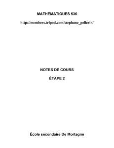 notes compl&egrave;tes &eacute;tape 2