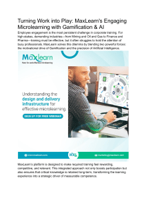 Turning Work into Play  MaxLearn's Engaging Microlearning with Gamification & AI