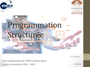Programmation Structurée en C - Cours ENSA Marrakech 2023-2024