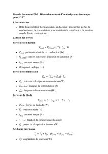 Dimensionnement dissipateur thermique IGBT : Guide et calculs