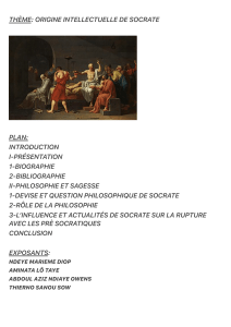 Origine intellectuelle de Socrate : Pr&eacute;sentation philosophique