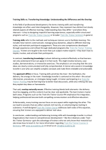 Training Skills vs. Knowledge Transfer: Understanding the Overlap