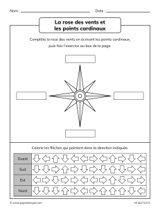 La rose des vents et les points cardinaux - Exercice d'orientation